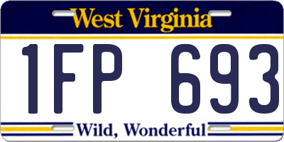 WV license plate 1FP693