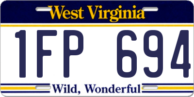 WV license plate 1FP694