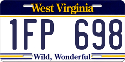WV license plate 1FP698
