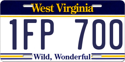 WV license plate 1FP700