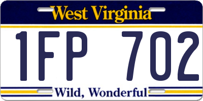 WV license plate 1FP702