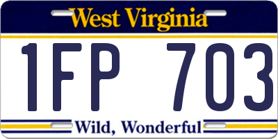 WV license plate 1FP703