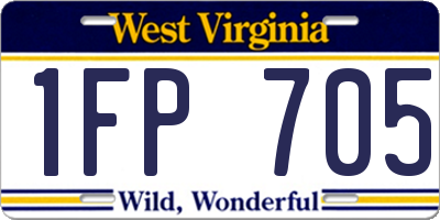 WV license plate 1FP705