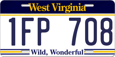 WV license plate 1FP708