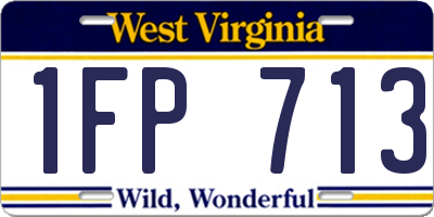 WV license plate 1FP713