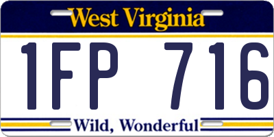 WV license plate 1FP716