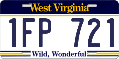 WV license plate 1FP721