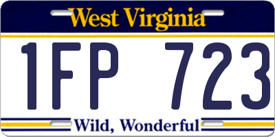 WV license plate 1FP723