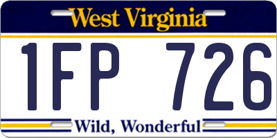 WV license plate 1FP726