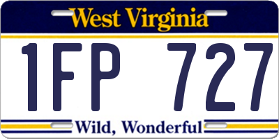 WV license plate 1FP727