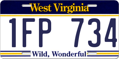 WV license plate 1FP734