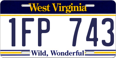WV license plate 1FP743