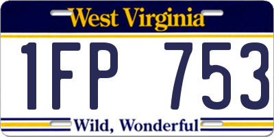 WV license plate 1FP753