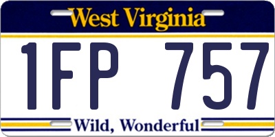 WV license plate 1FP757
