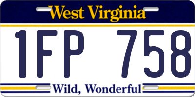 WV license plate 1FP758
