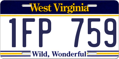 WV license plate 1FP759