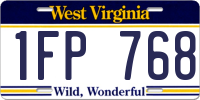 WV license plate 1FP768