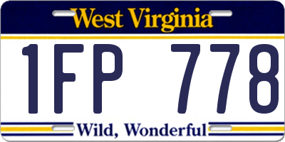 WV license plate 1FP778