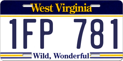 WV license plate 1FP781