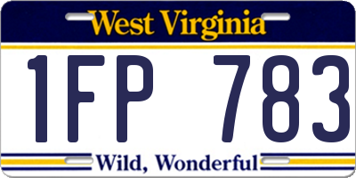 WV license plate 1FP783