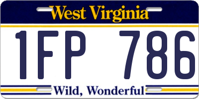 WV license plate 1FP786