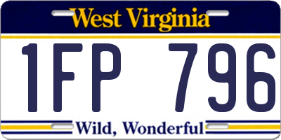 WV license plate 1FP796