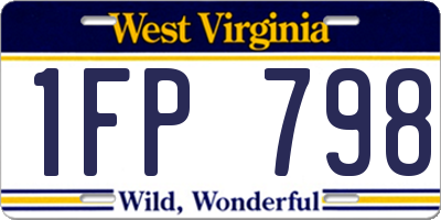 WV license plate 1FP798