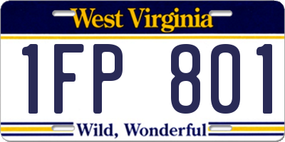 WV license plate 1FP801