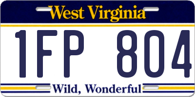 WV license plate 1FP804