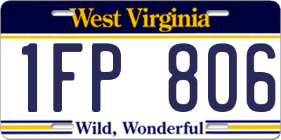 WV license plate 1FP806