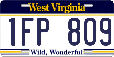 WV license plate 1FP809