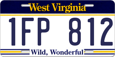 WV license plate 1FP812