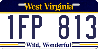 WV license plate 1FP813