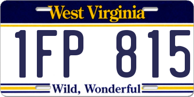 WV license plate 1FP815
