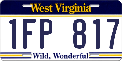WV license plate 1FP817