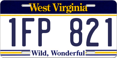 WV license plate 1FP821