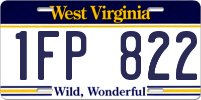 WV license plate 1FP822
