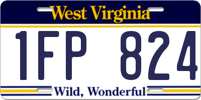 WV license plate 1FP824