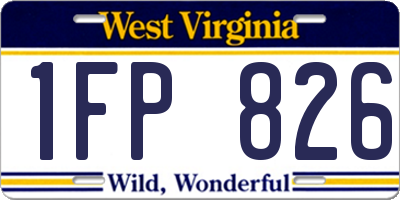 WV license plate 1FP826