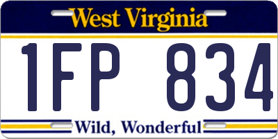 WV license plate 1FP834