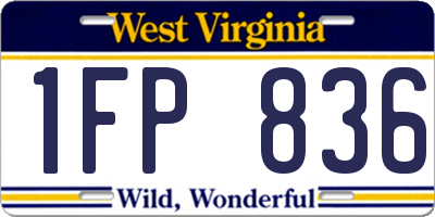 WV license plate 1FP836