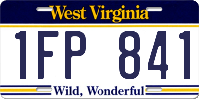 WV license plate 1FP841