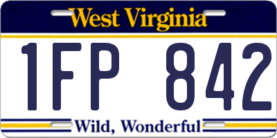 WV license plate 1FP842