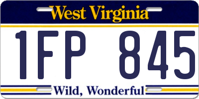 WV license plate 1FP845