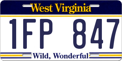 WV license plate 1FP847
