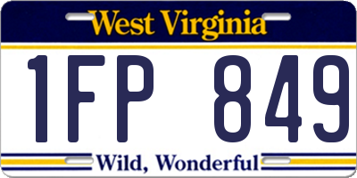 WV license plate 1FP849