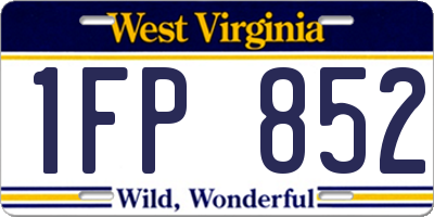 WV license plate 1FP852
