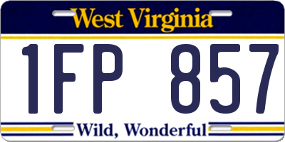 WV license plate 1FP857