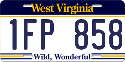 WV license plate 1FP858