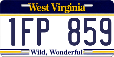 WV license plate 1FP859